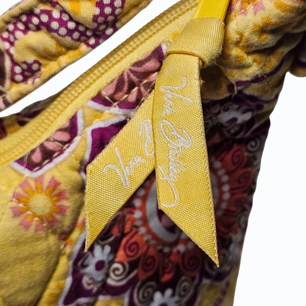 Vera Bradley Olivia Bali Gold 2009 Purse Floral Yellow Pink Retired - Picture 7 of 13